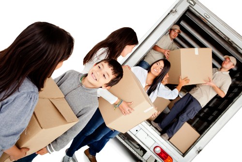 Removal van ready for a moving job in Pimlico residential street