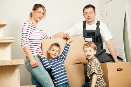 Moving team using safety procedures during a Pimlico van relocation