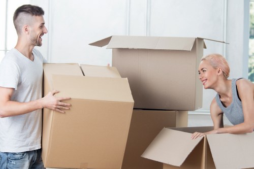 Boxes and furniture loaded into a van for a Pimlico relocation
