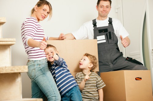 Local moving van handling access challenges in Pimlico
